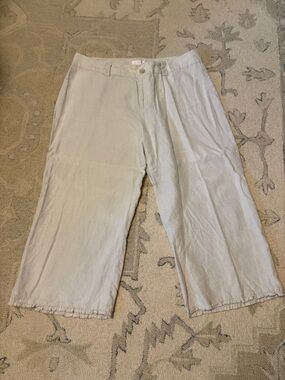 Light Beige Whitewash by Flax Linen Pants